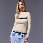 Stylish Long-Sleeved Knit Sweater for Women