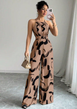 Bold Zebra Print Suspender Jumpsuit for Women