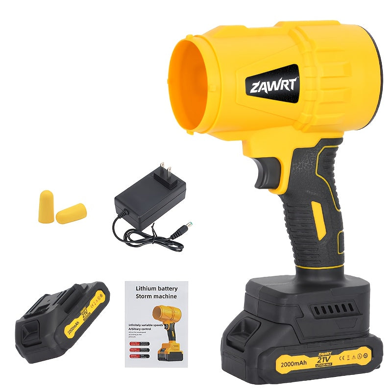 Turbo Jet Blower: Cordless High-speed Electric Fan With 3 Nozzles, Storage Box & 2 Batteries. Doubles As Jet Air Dryer, High-pressure Blower, Car Dryer & Handheld Snow Blower. Great For Home/outdoor U