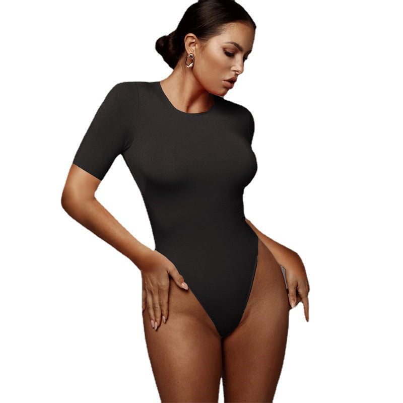 Women's Half-Sleeve Casual Bodycon Jumpsuit