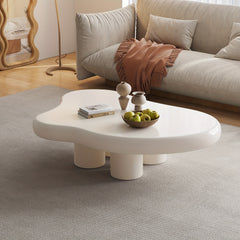 Modern White Irregular Cloud Coffee Table with 4-Leg Design