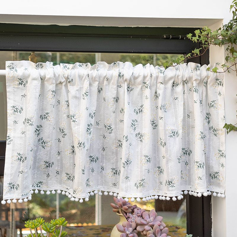 Tassel Curtain Kitchen Short Curtain Floating Window Coffee Curtain
