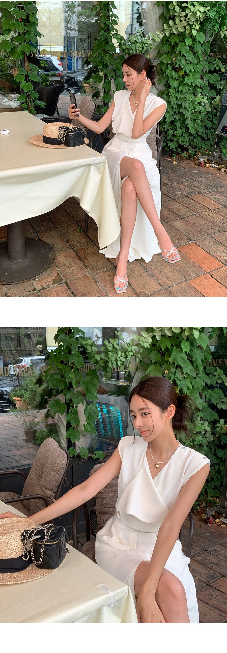 Chic V-Neck Sleeveless Split Leg Jumpsuit