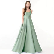 Evening Gown with Straps for Western Banquets