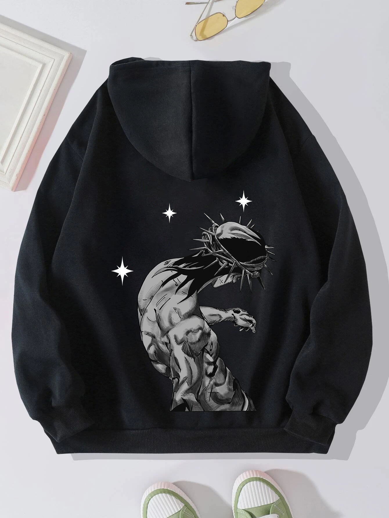Cozy Jesus Letter Print Brushed Hoodie for Women