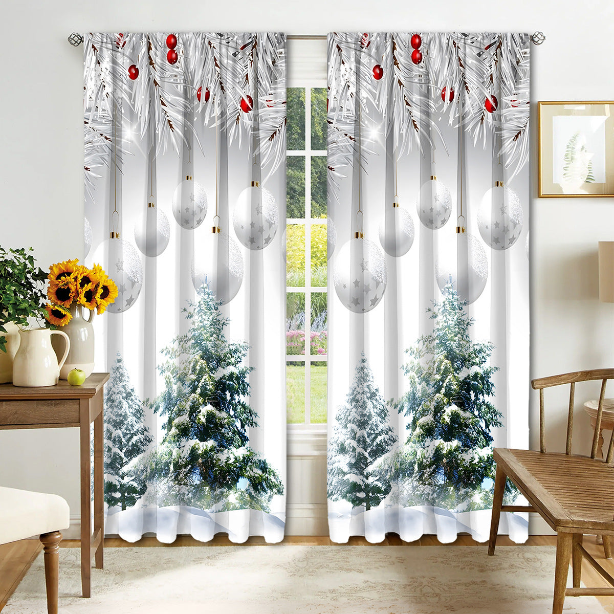 Christmas Curtain 3d Printing Curtain