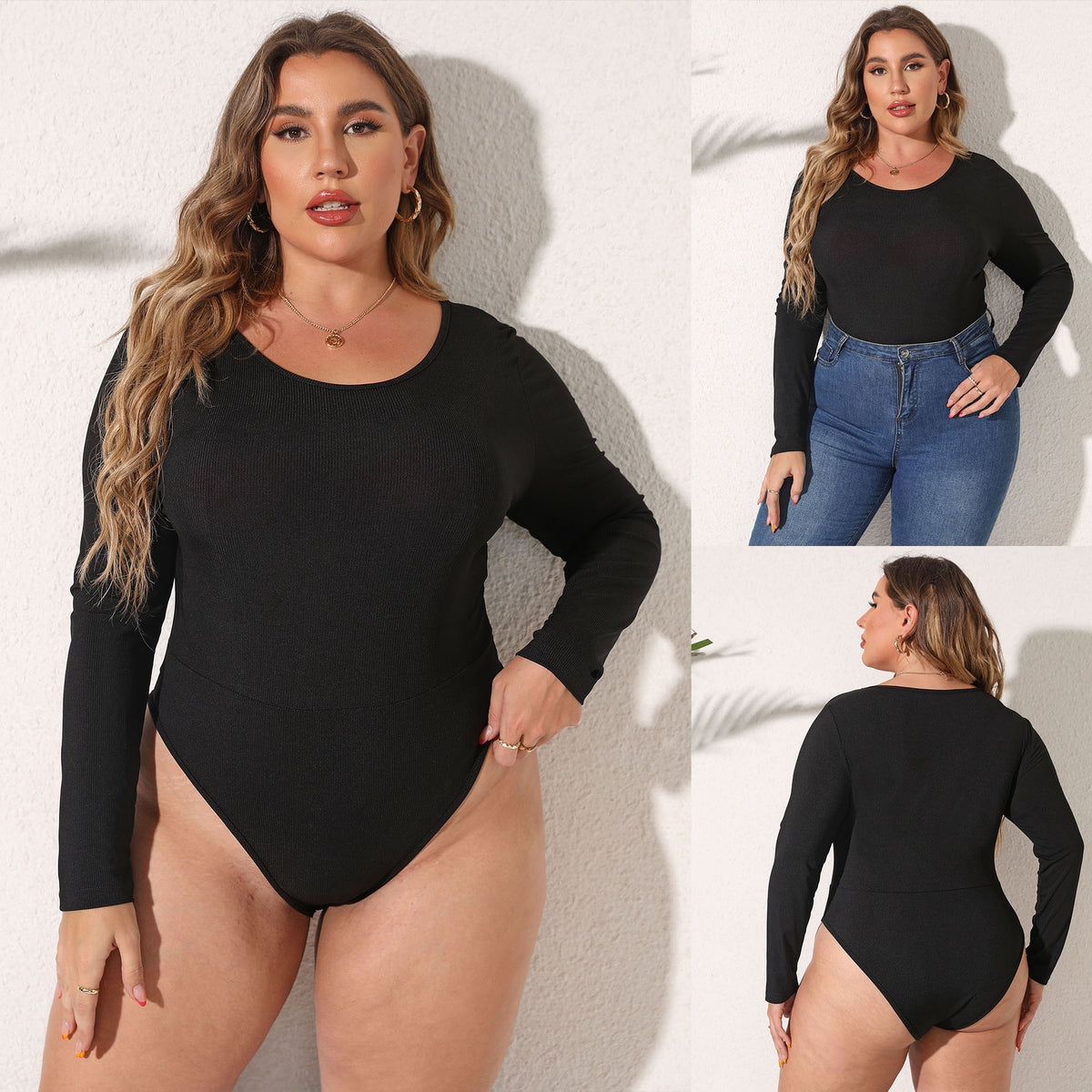 Minimalist Long Sleeve Bottoming Shirt Jumpsuit