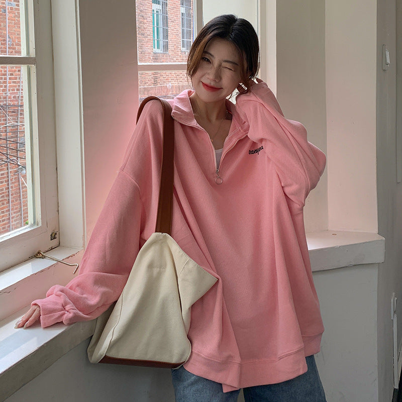 Women's Velvet Stand Collar Sweater