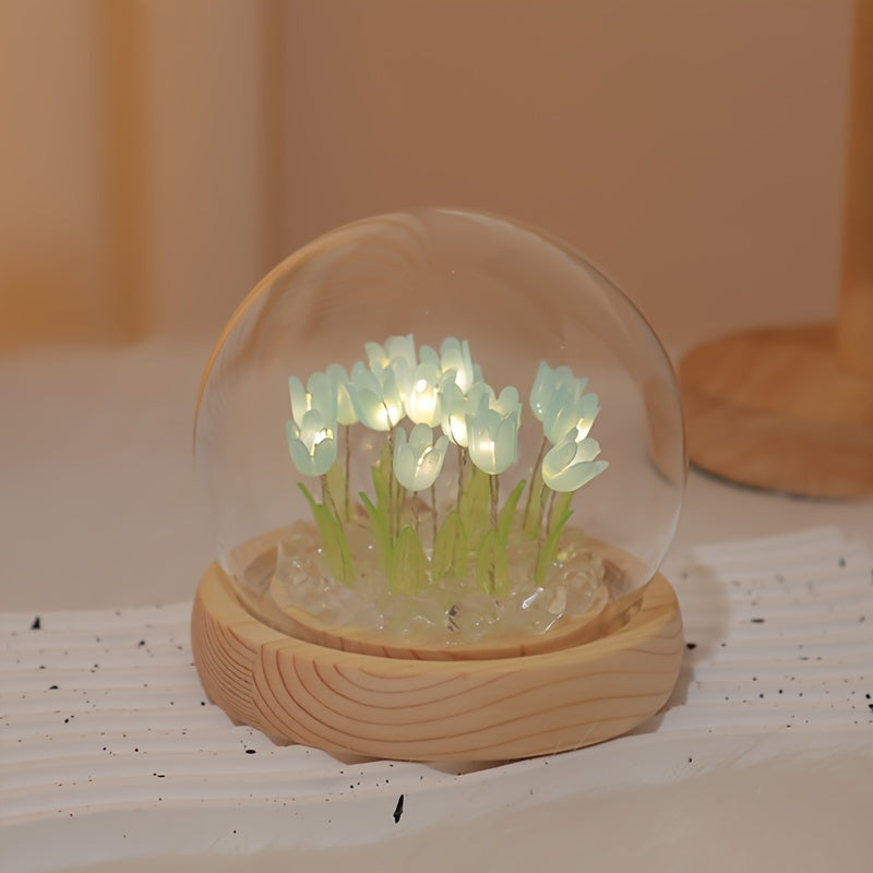 Christmas Gift 10 Flowers Tulip Night Light Finished Bedroom Room Decoration Luminous Desktop Small Ornament Creative Birthday Gift for Girlfriend Girls Valentine's Day, Best for Christmas, Perfect…