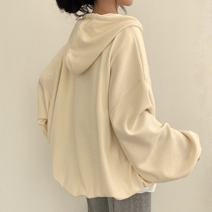 Casual Letter Print Hooded Pullover Sweatshirt