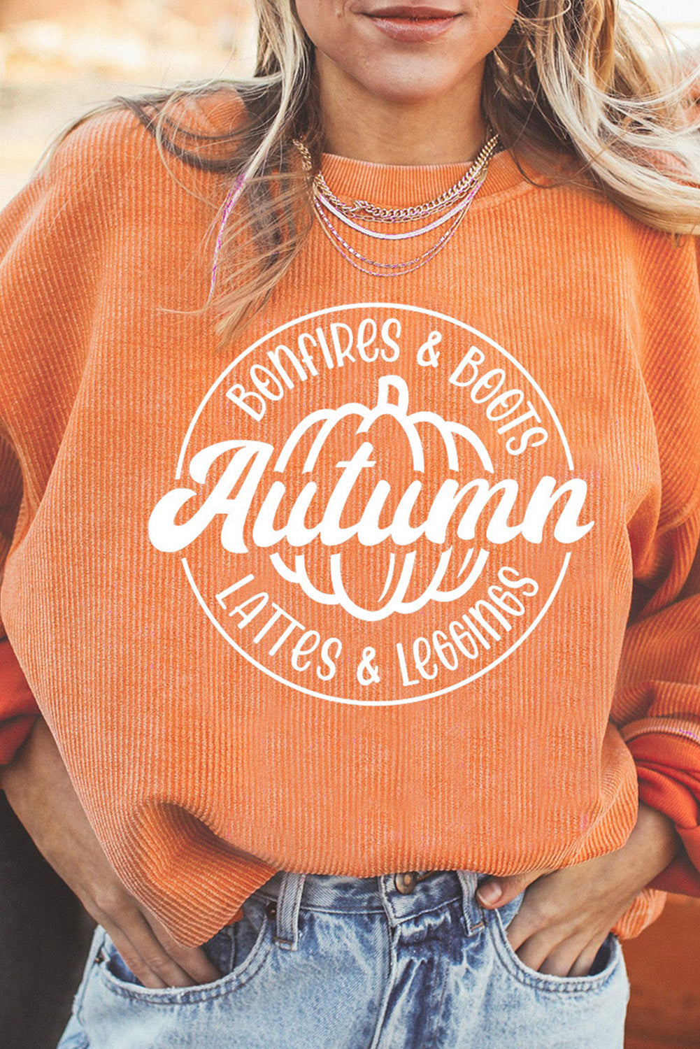 Women's Halloween Pumpkin Graphic Loose Round Neck Pullover Sweater