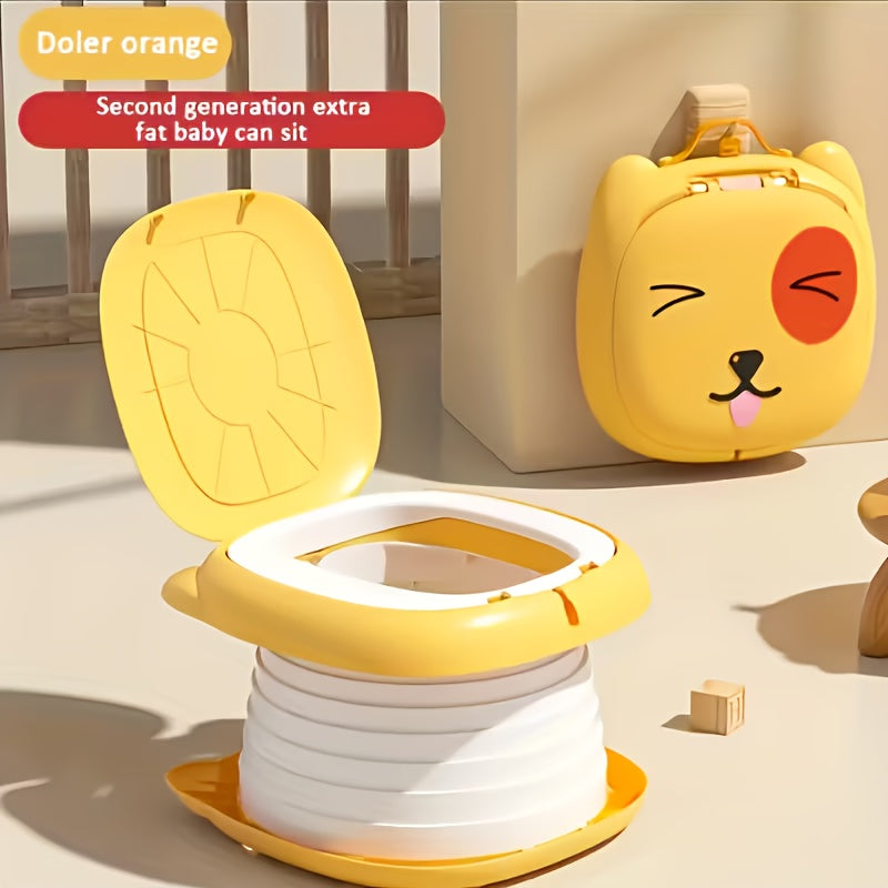 Foldable Portable Children’s Small Toilet with Cute Joyful Face – Pink, Yellow, Green