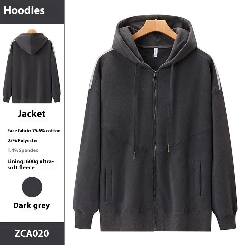 Plush Velvet Hooded Sweatshirt with Warm Lining