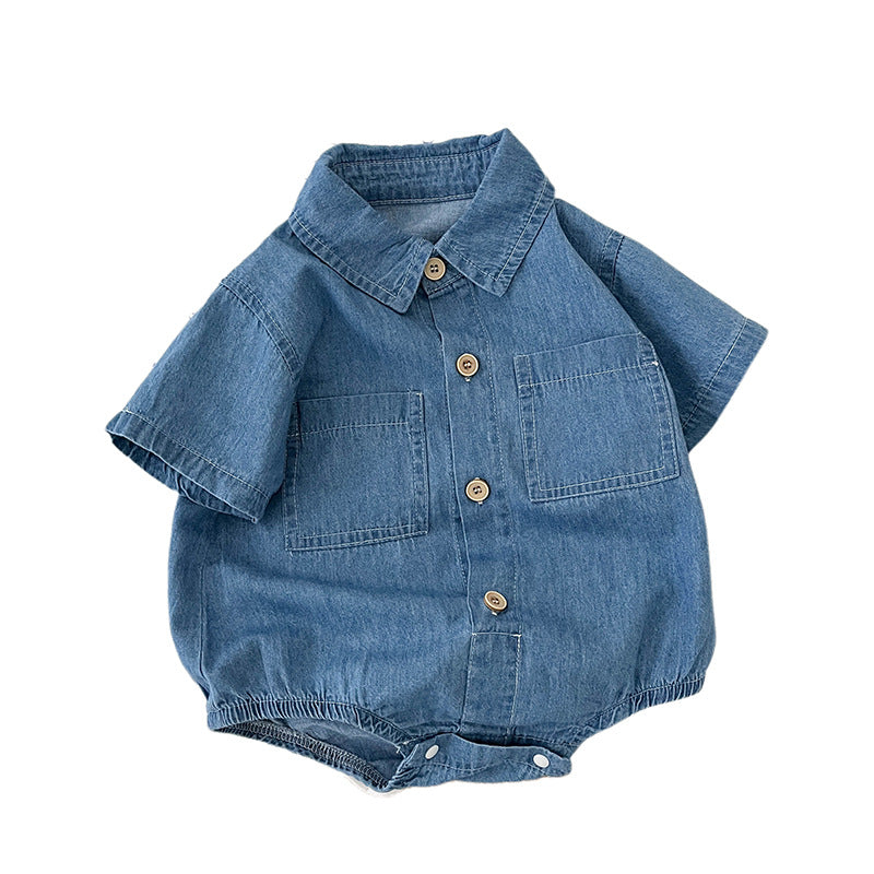 Cute Baby Denim Jumpsuit – Breathable Summer Romper