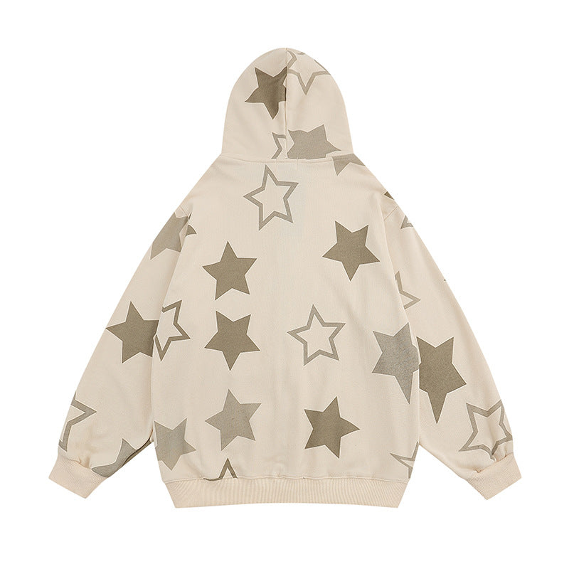 Retro XINGX Printed Brushed Zip-Up Hoodie
