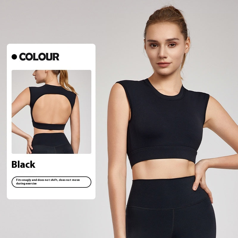 Sports Vest Women's Fixed Cup Cool Breathable Fitness Vest
