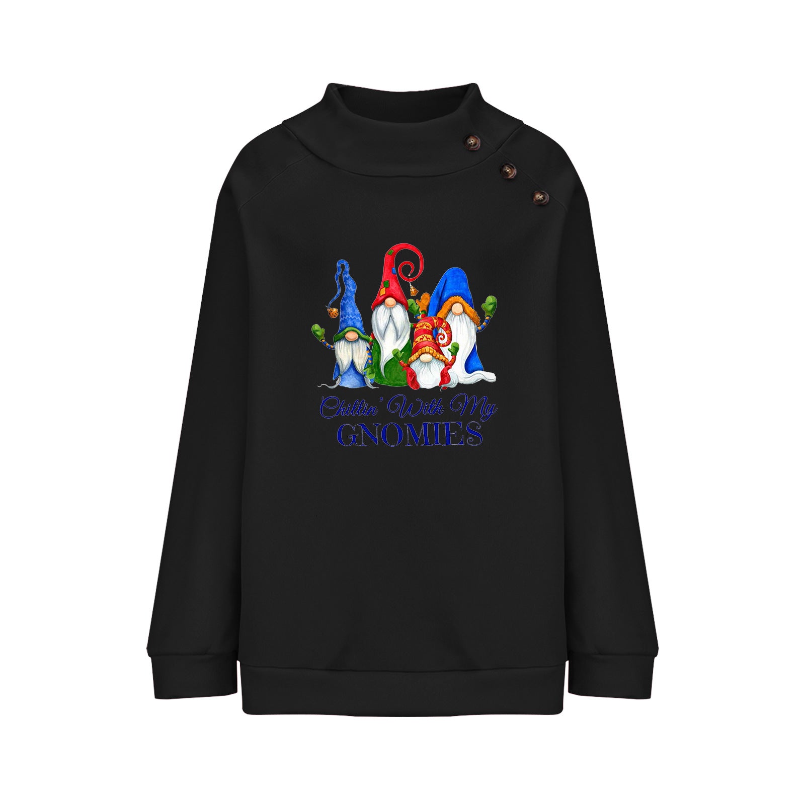 Cartoon Round Neck Christmas Loose Long Sleeve Sweatershirt Women