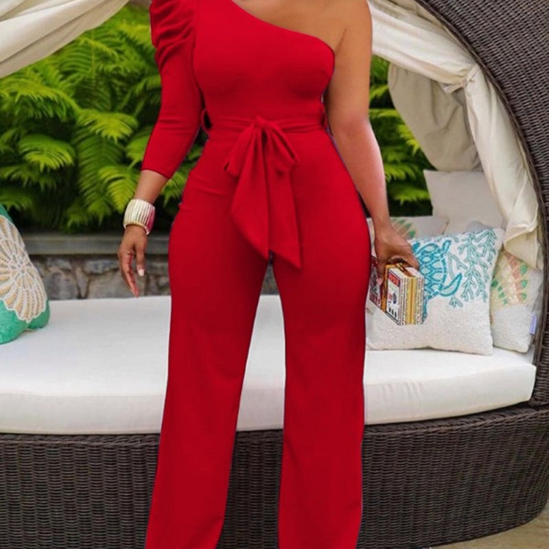 Chic One-Shoulder Wide-Leg Jumpsuit