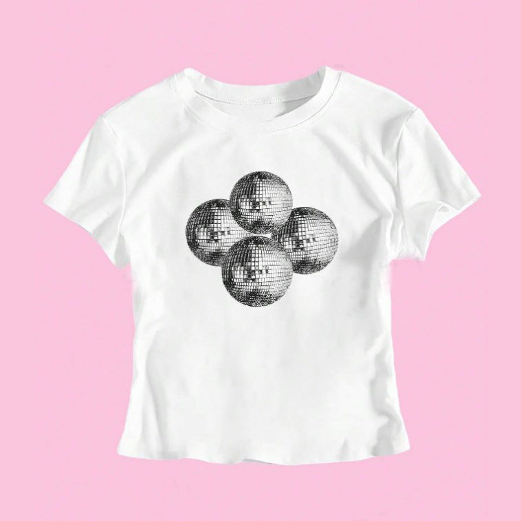 Chic Letter Print Short-Sleeve Women's T-Shirt
