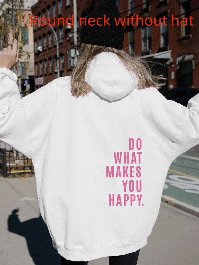 Do What Makes You Happy Oversized Wool Blend Sweatshirt