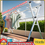 Foldable Metal Clothes Drying Rack, Adjustable Three Rod, with Space-Saving Storage, for Indoor And Outdoor Use, for Clothes, Blankets And Bedding, Drying Racks, Indoor Laundry Rack, Compact Drying...