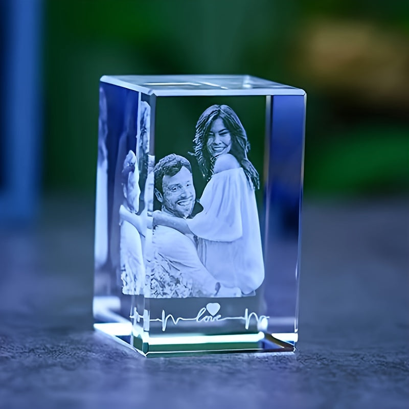 Personalized Custom Crystal Photo Sculpture, Pet Cat and Dog Picture Crystal Decoration for Bedroom and Living Room, Perfect for Valentine's Day, Thanksgiving, Father's Day, Mother's Day, Easter…
