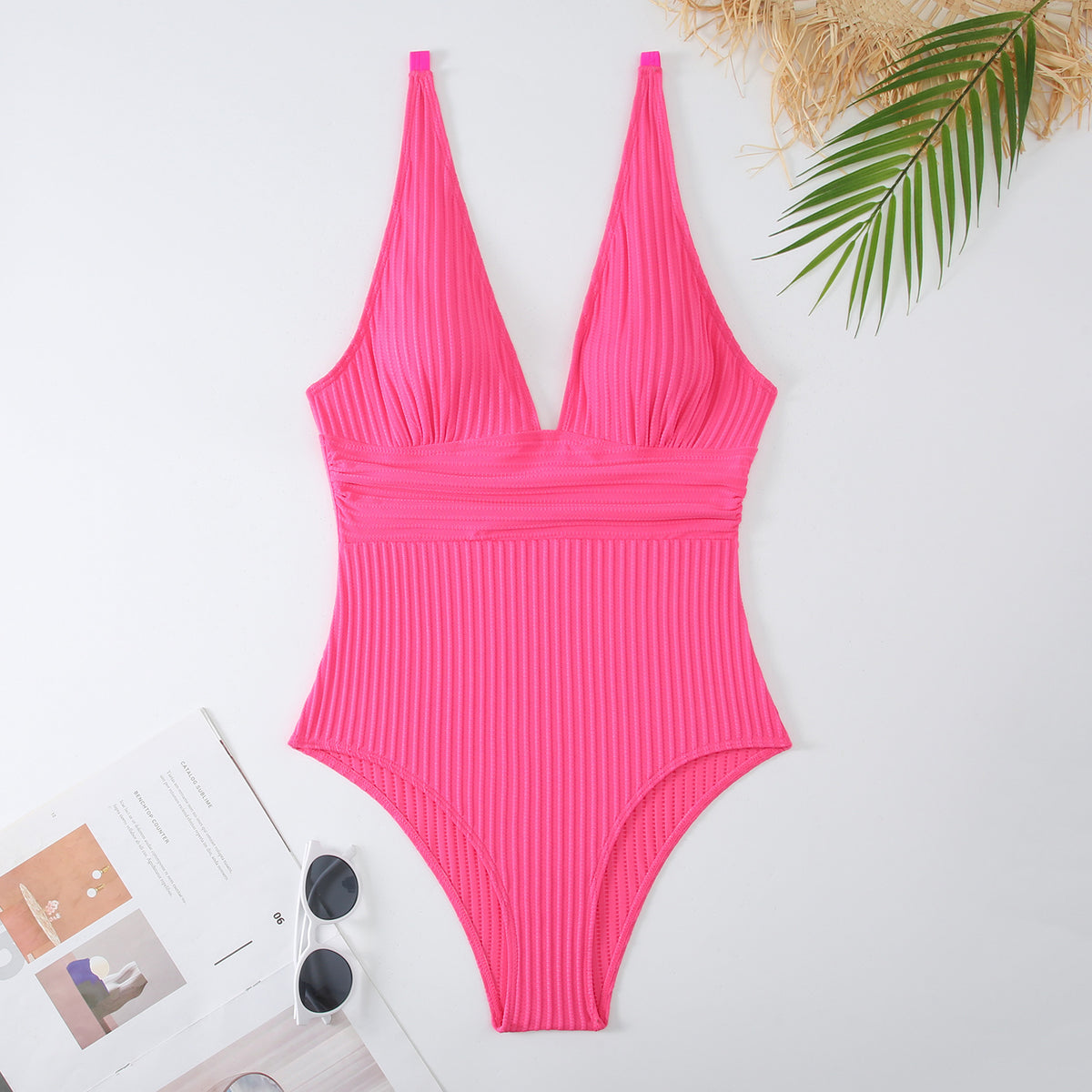 Women's Solid Lace-Up Slim Fit One-Piece Swimsuit