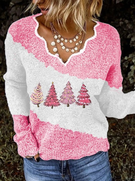Wave Neckline 3D Printed Animal Pocket Pullover