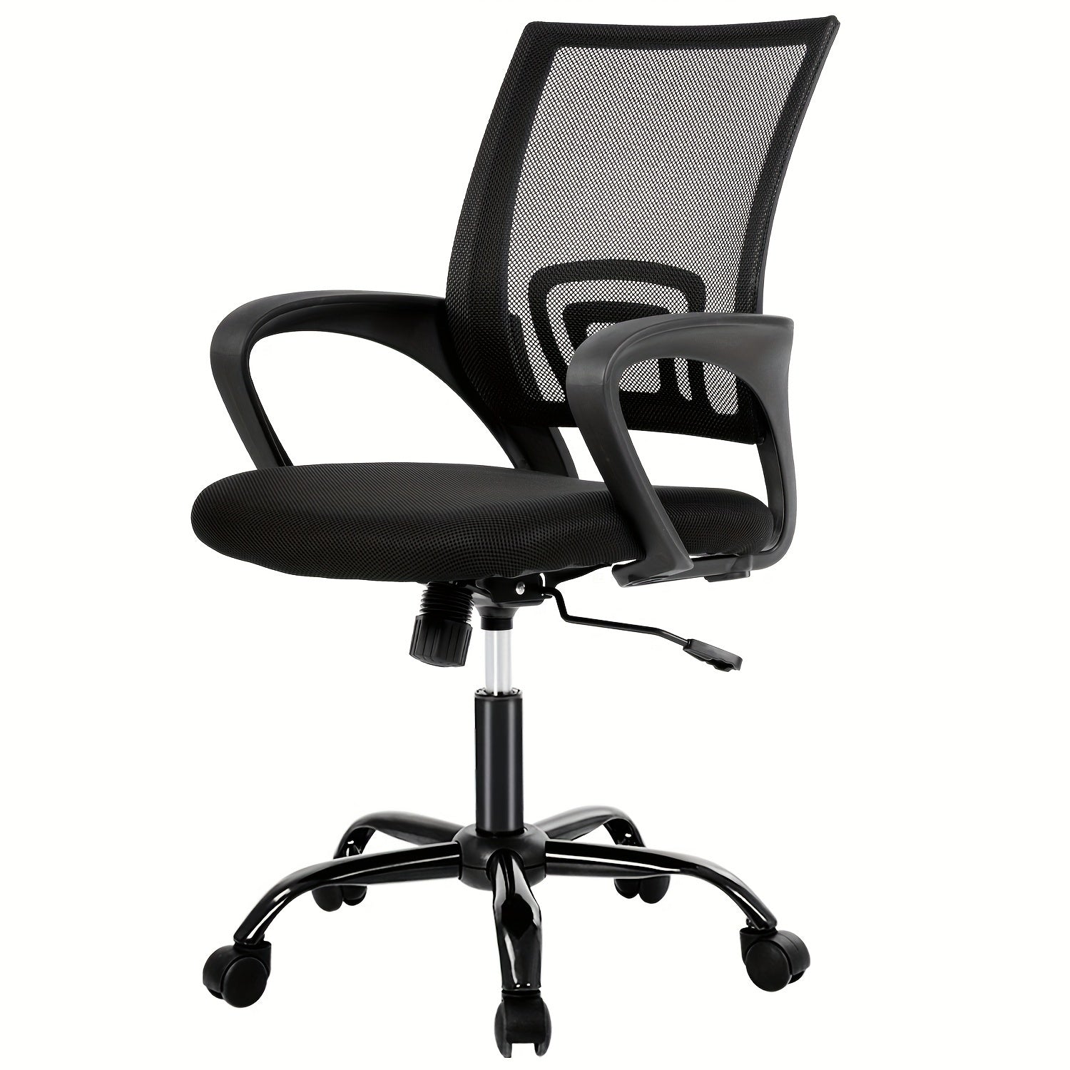 Ergonomic Mesh Office Chair with Lumbar Support, Padded Seat and 5‑Wheel Base