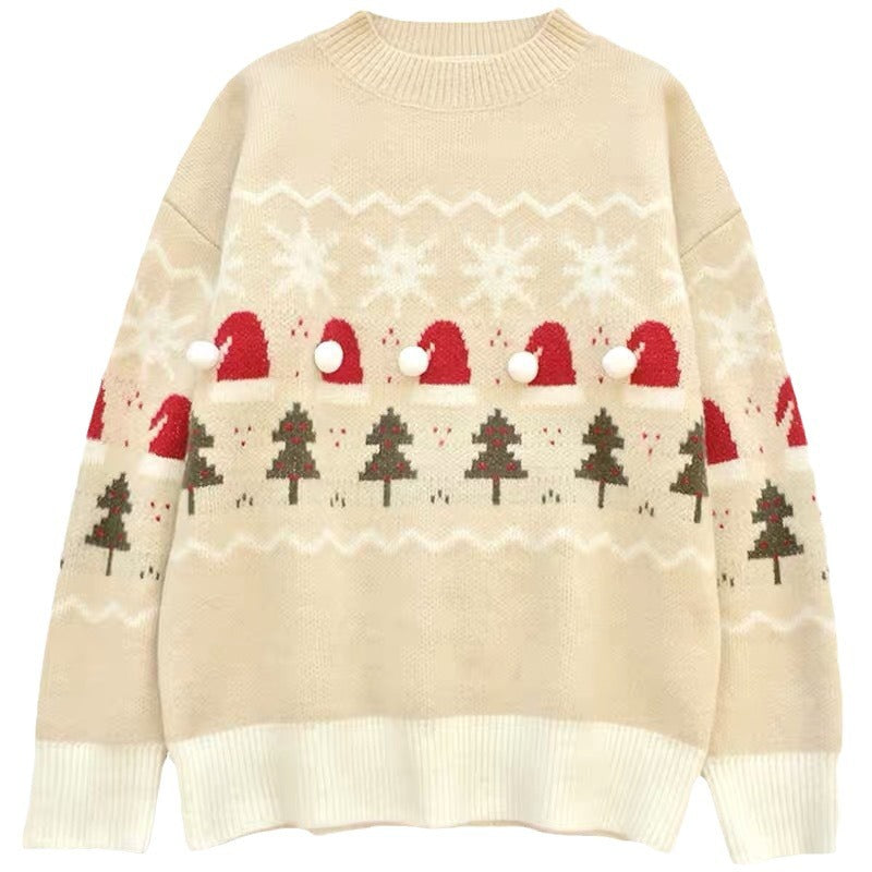Loose Round Neck Pullover Women's Sweater Women