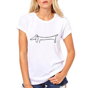 Cute Dachshund Print Short Sleeve Tee – Cozy Cotton Shirt