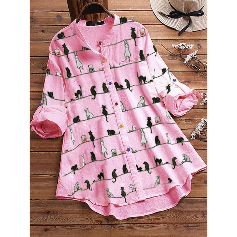 Spring New Cartoon Printed T-shirt Long