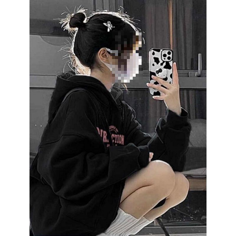 Cozy Fleece-Lined Black Pullover Hoodie