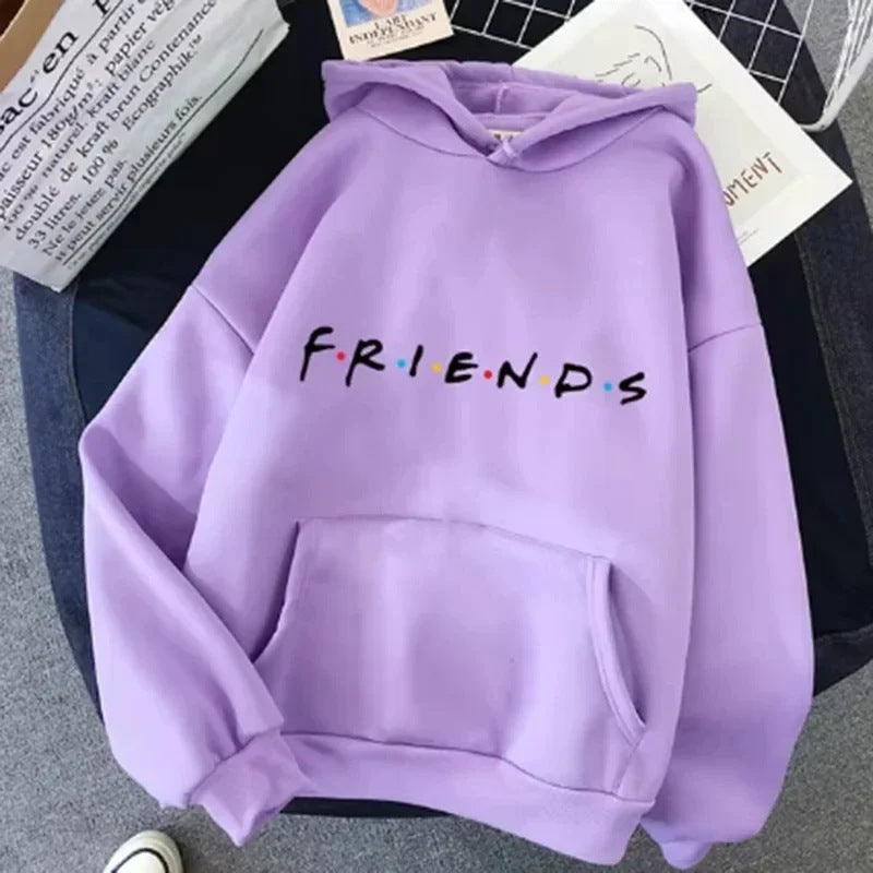 Women's Letter Print Long Sleeve Hooded Sweatshirt