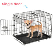 24 Inch Small Dog Crate: Single Door Metal Kennel With Divider Panel, Leak-proof Pan Tray - Folding And Portable Wire Cage For Indoor Outdoor Travel