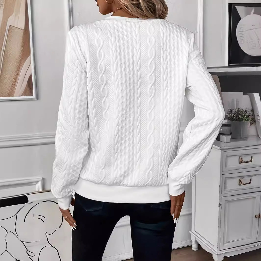 Women's Half-Zip Pullover Long-Sleeve Casual Sweater