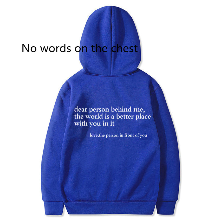 Dear Person Behind Me Positivity Hoodie with Pocket
