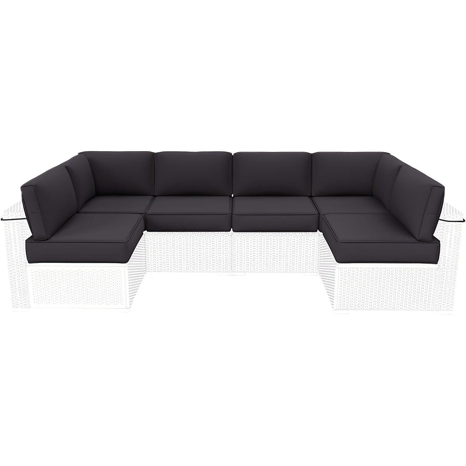 14pcs Waterproof Outdoor Cushion Replacement 5Inch High Density Foam Patio Cushions for 6 Seater Patio Furniture Set with Cushion Inserts And Covers
