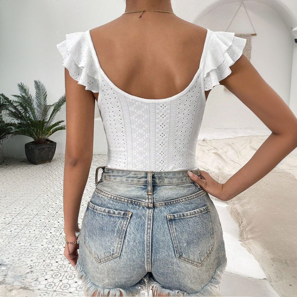 Elegant Flattering Slimming Tapered Three Quarter Length Jumpsuit