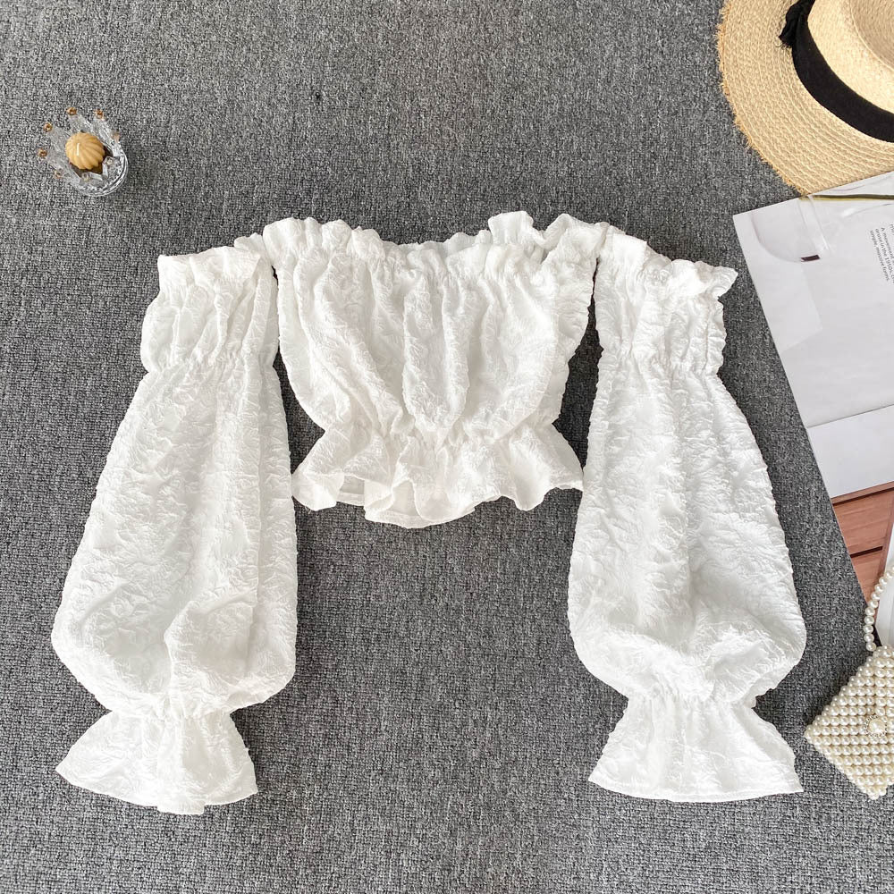 Women's Niche High Waist One-shoulder Tube Top Shirt