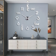 [NON-Pre-order]--1pc 40-inch Giant Frameless Silver Wall Clock, Modern Home Decor, Suitable For Office, Bedroom, Living Room, Kitchen, Home Decoration, Holiday Gift, Birthday Gift, Friend Gift, Christmas Gift, College Gift.(no Battery)