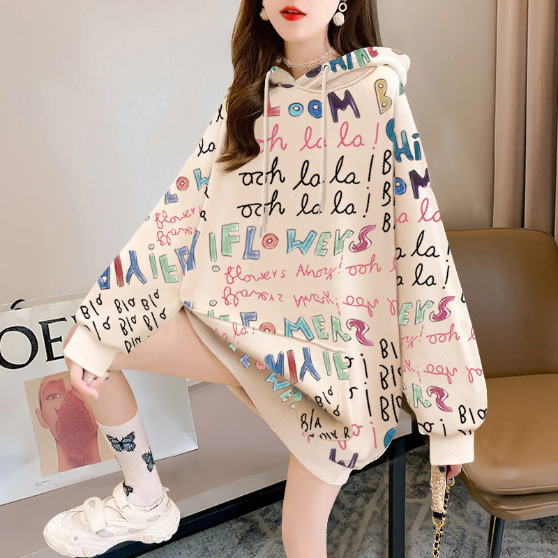 Women's Mid-Length Hooded Sweatshirt