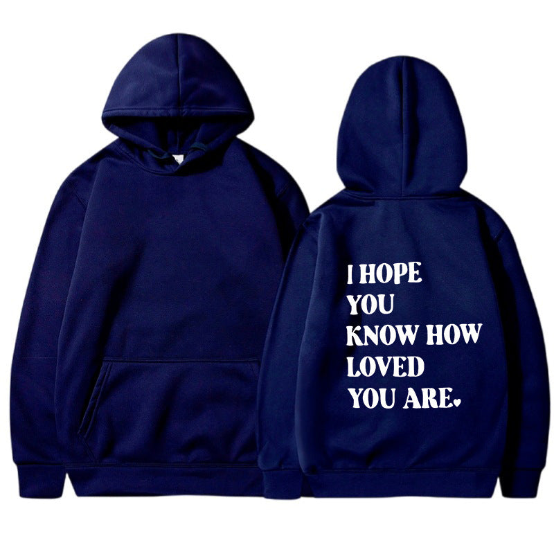 Plus Size Casual Printed Drawstring Hoodie