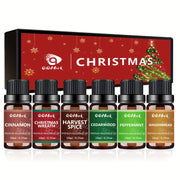 Essential Oils Christmas Set | Christmas Wreath, Gingerbread, Cinnamon, Harvest Spice, Cedarwood, Peppermint, Essential Oil Waterless Diffuser Refill, Air Freshener Refill, Humidifier Supplies, Chr...