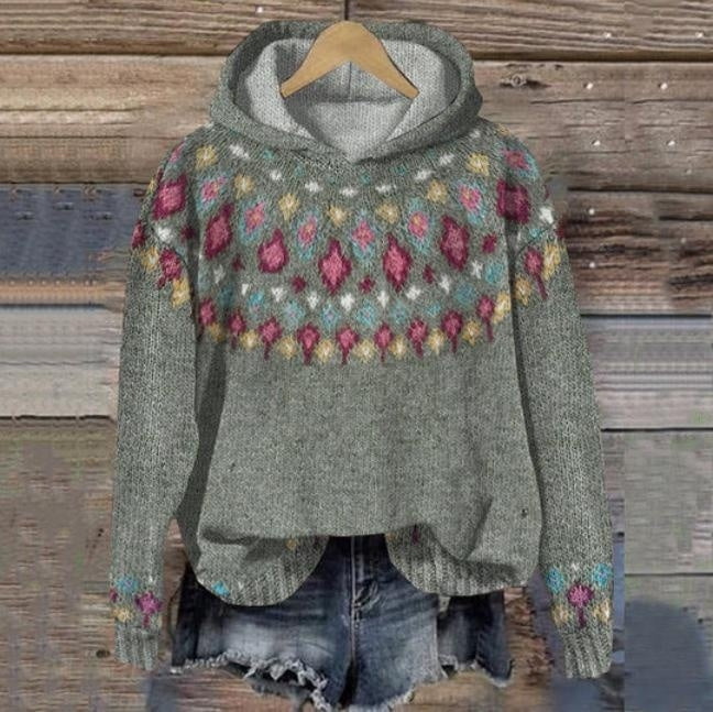 Printed Hoodie Long-sleeved Sweater Christmas Pattern