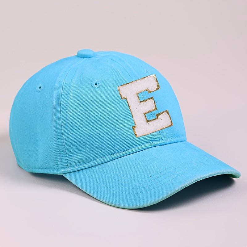 Blue Kids Baseball Cap with Alphabet Letter Decorations