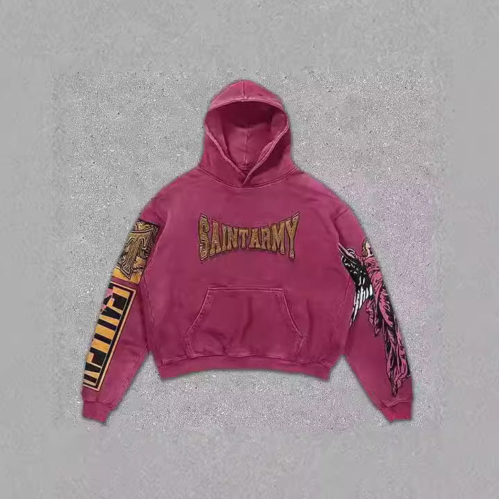 Printed Men's And Women's Leisure Pullover Hoodie