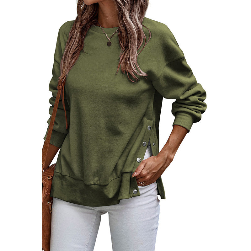 Women's Casual Loose Long Sleeve Pullover Sweatshirt