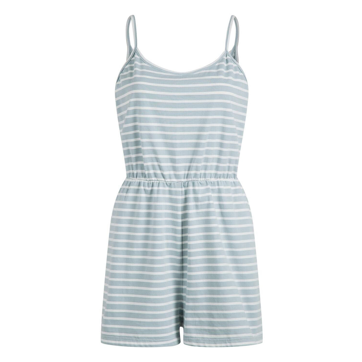 Casual Cotton Striped Spaghetti Straps Jumpsuit