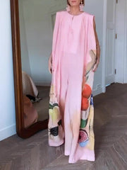 Sleeveless Printed Wide-leg Jumpsuit